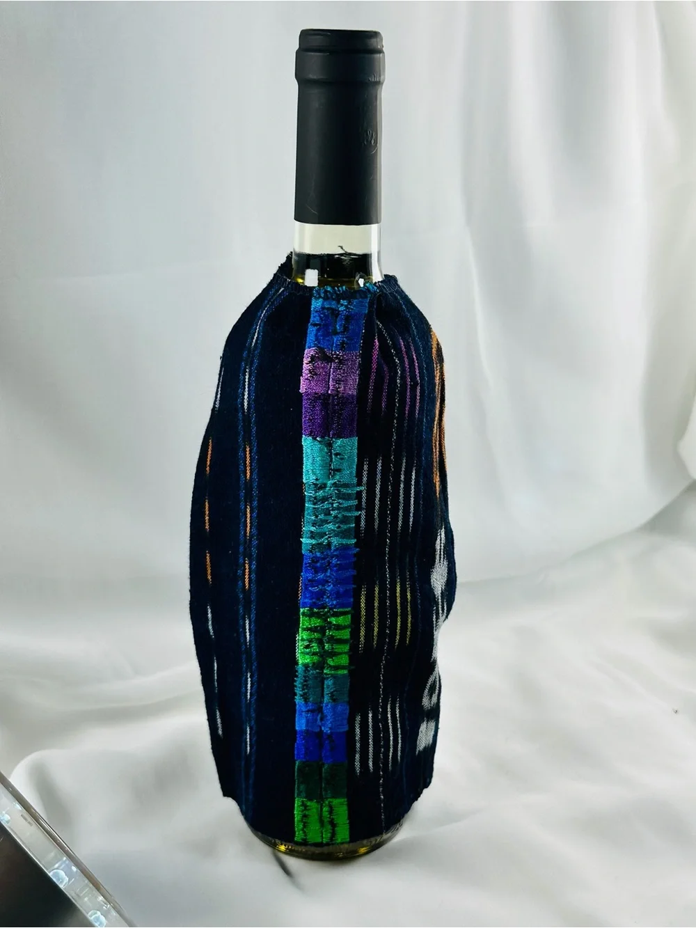 Handmade Guatemalan Wine Bottle Cover | Traditional Huipil Dress from Patzun